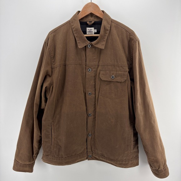 flint and tinder Other - Flint and Tinder Waxed Trucker Jacket XXL Brown Flannel Lined Made USA